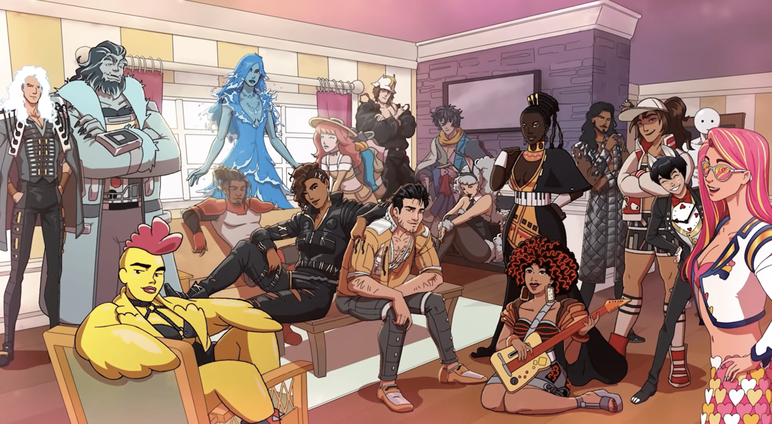Characters featured in the "Date Everything" video game.